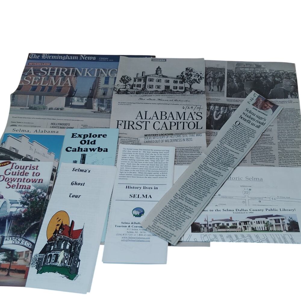 Selma, AL 2007 Historic Travel Ephemera Lot - Brochures & Newspaper Clippings